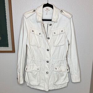 Free People Not Your Brothers Surplus Cotton Cream Utility‎ Jacket Full Zip - XS